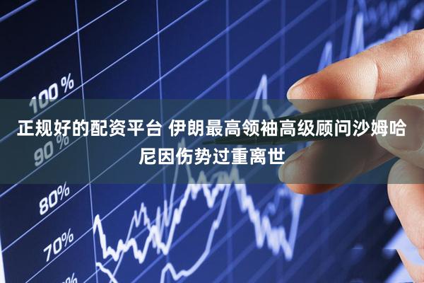 正规好的配资平台 伊朗最高领袖高级顾问沙姆哈尼因伤势过重离世
