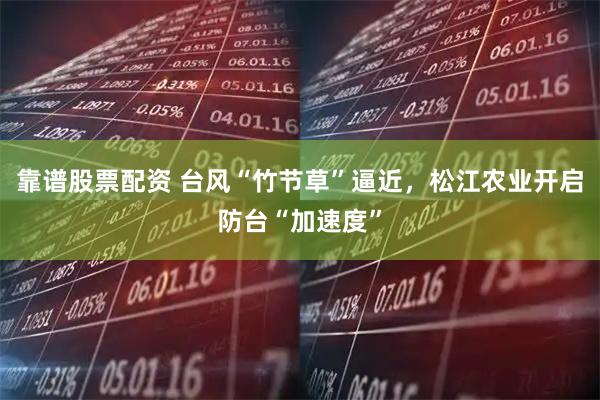 靠谱股票配资 台风“竹节草”逼近，松江农业开启防台“加速度”