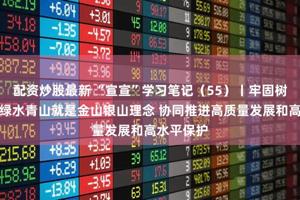 配资炒股最新 “宣宣”学习笔记（55）丨牢固树立和践行绿水青山就是金山银山理念 协同推进高质量发展和高水平保护